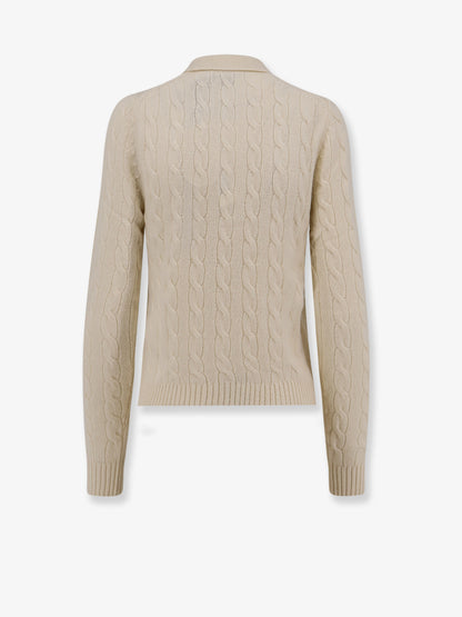 Maglia polo in lana e cashmere a trecce thumbnail