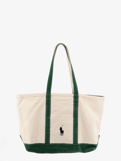 Denim shoulder bag with embroidered logo on the front thumbnail