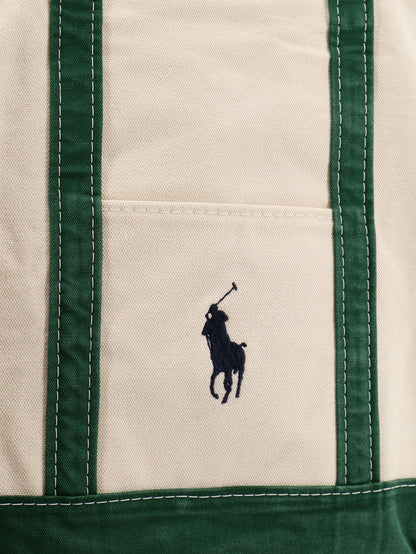 Denim shoulder bag with embroidered logo on the front thumbnail