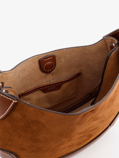 Suede and leather shoulder bag thumbnail