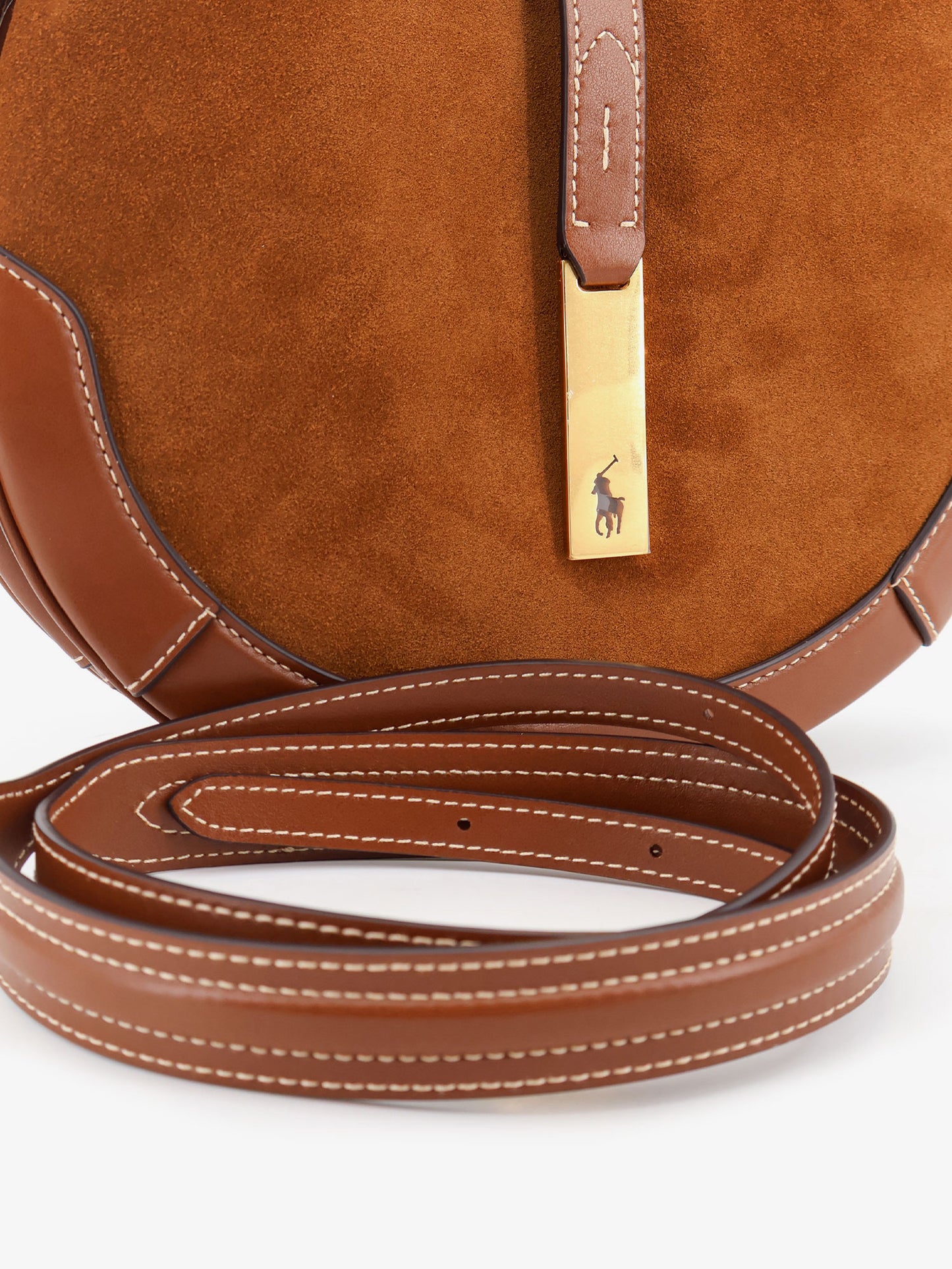 Suede and leather shoulder bag