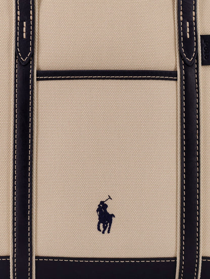 Canvas shoulder bag with embroidered logo on the front thumbnail