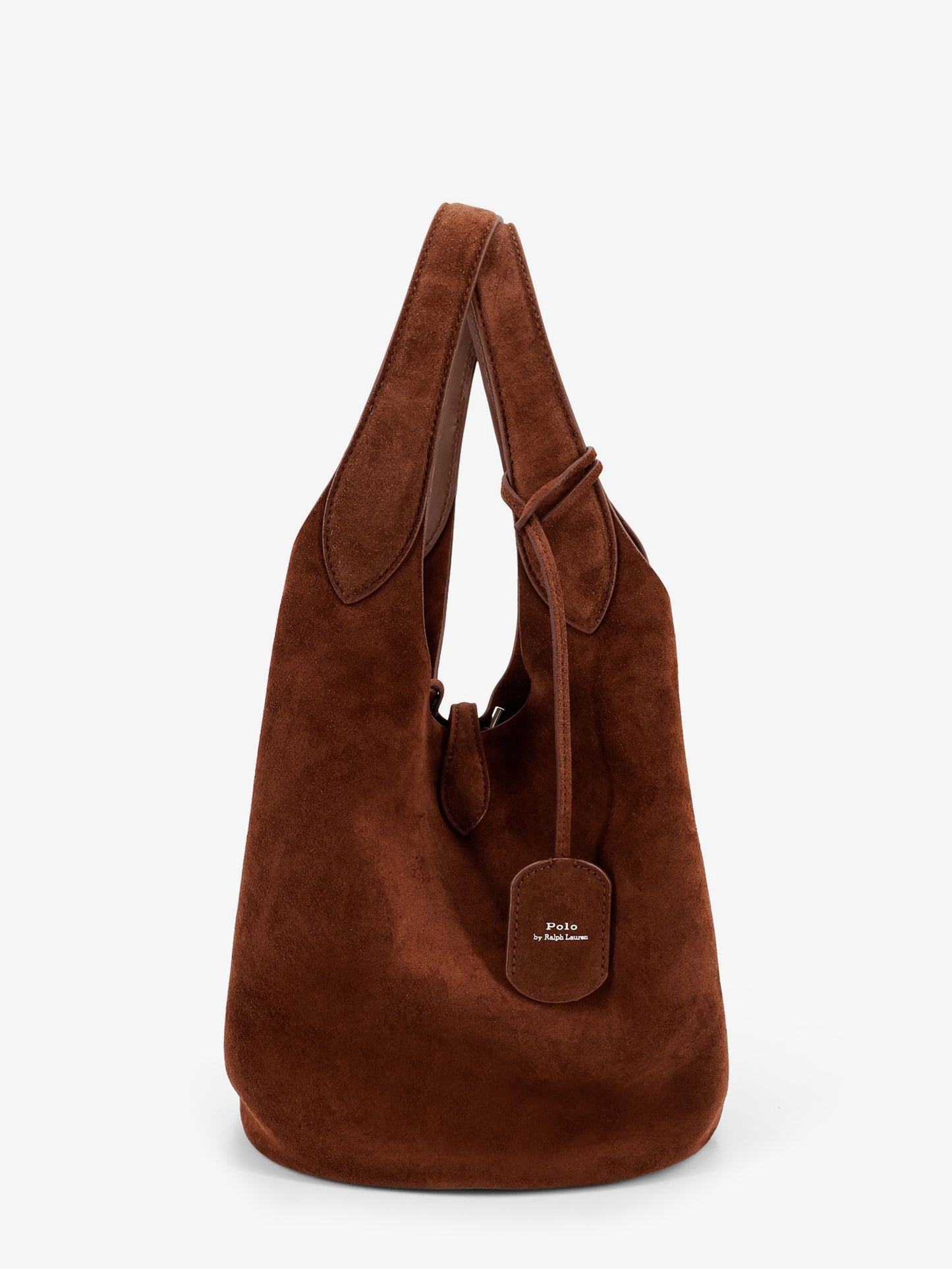 Play suede shoulder bag with contrasting logo