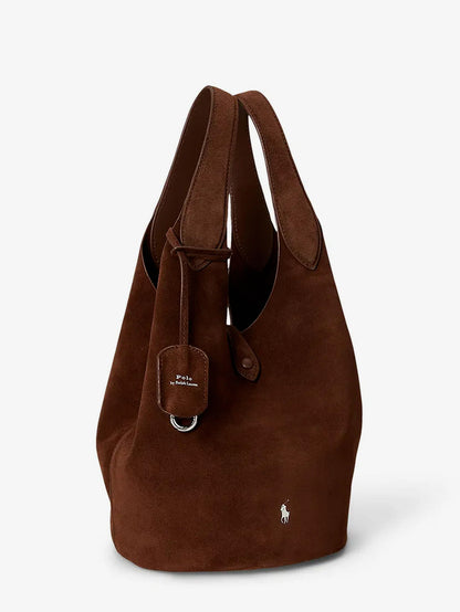 Play suede shoulder bag with contrasting logo thumbnail