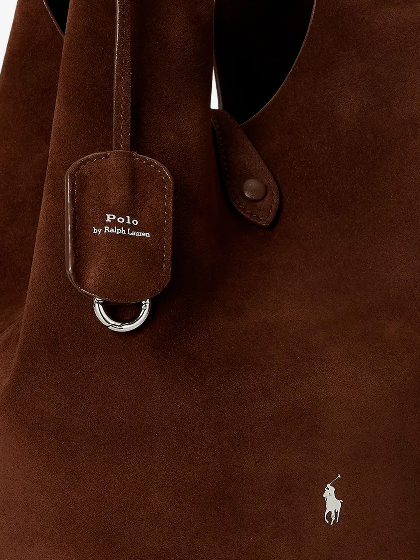 Play suede shoulder bag with contrasting logo