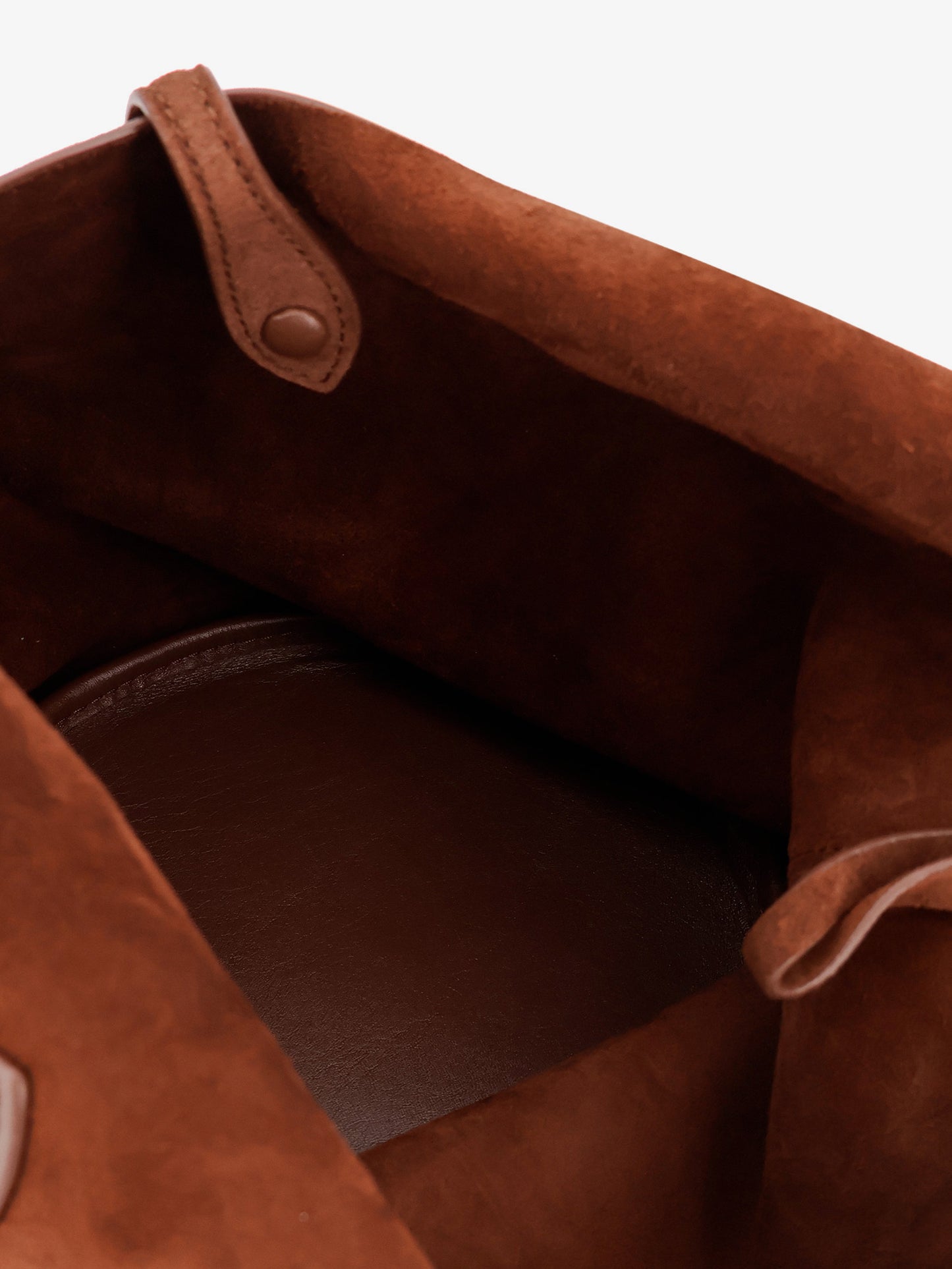 Play suede shoulder bag with contrasting logo