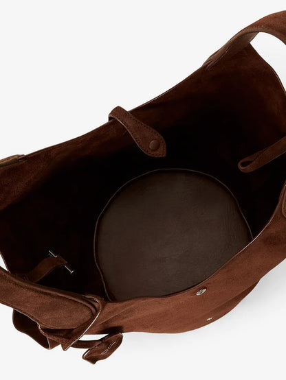 Play suede shoulder bag with contrasting logo thumbnail