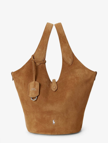 Play suede shoulder bag with contrasting logo thumbnail