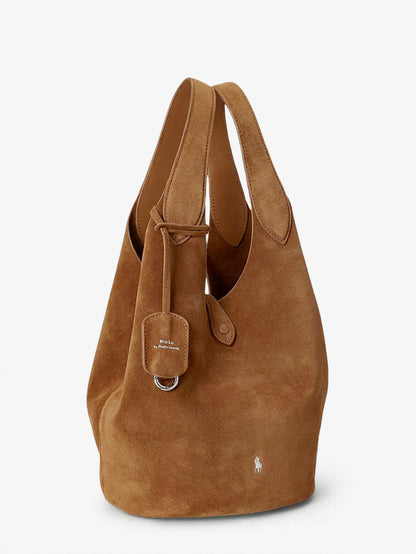 Play suede shoulder bag with contrasting logo thumbnail