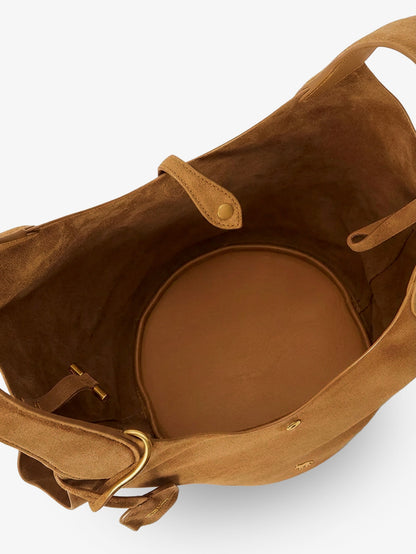 Play suede shoulder bag with contrasting logo thumbnail