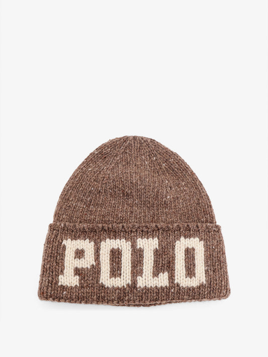 Wool blend hat with logo insert