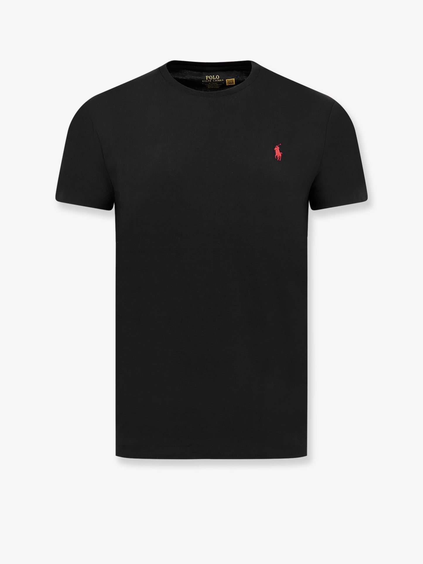 T-shirt in cotone con logo ricamato frontale