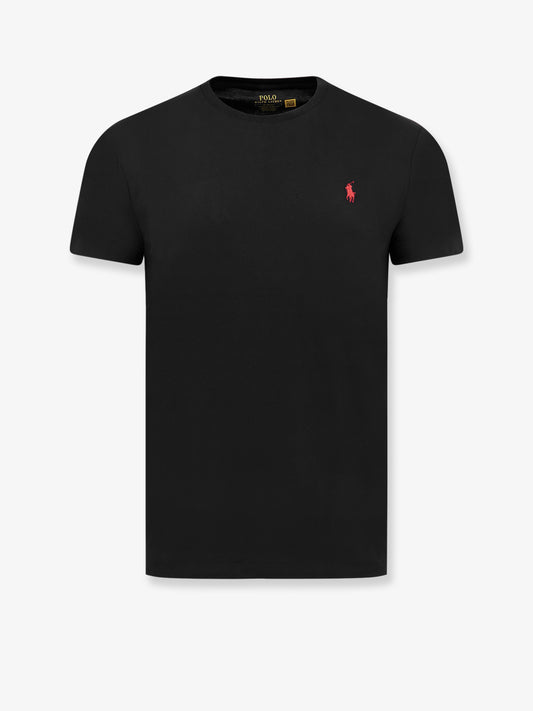 T-shirt in cotone con logo ricamato frontale