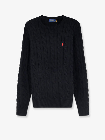 Cotton sweater with braided knit thumbnail