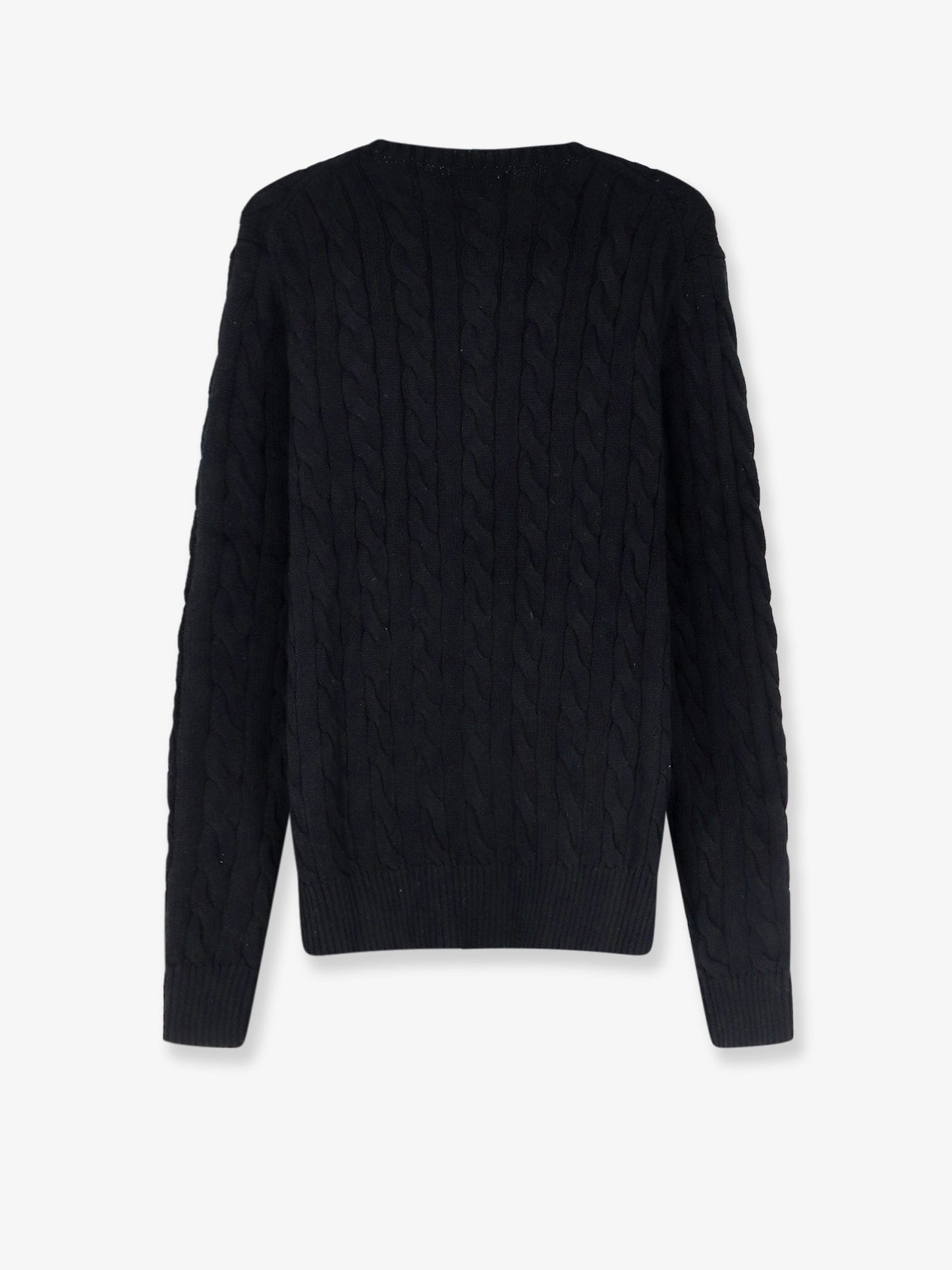 Cotton sweater with braided knit