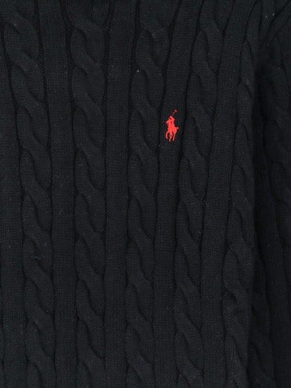 Cotton sweater with braided knit thumbnail