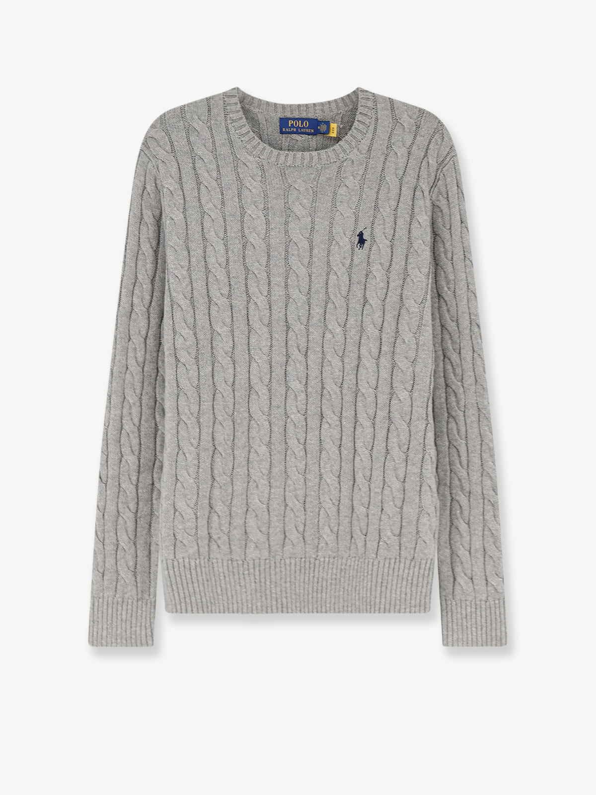 Cotton sweater with cable knit