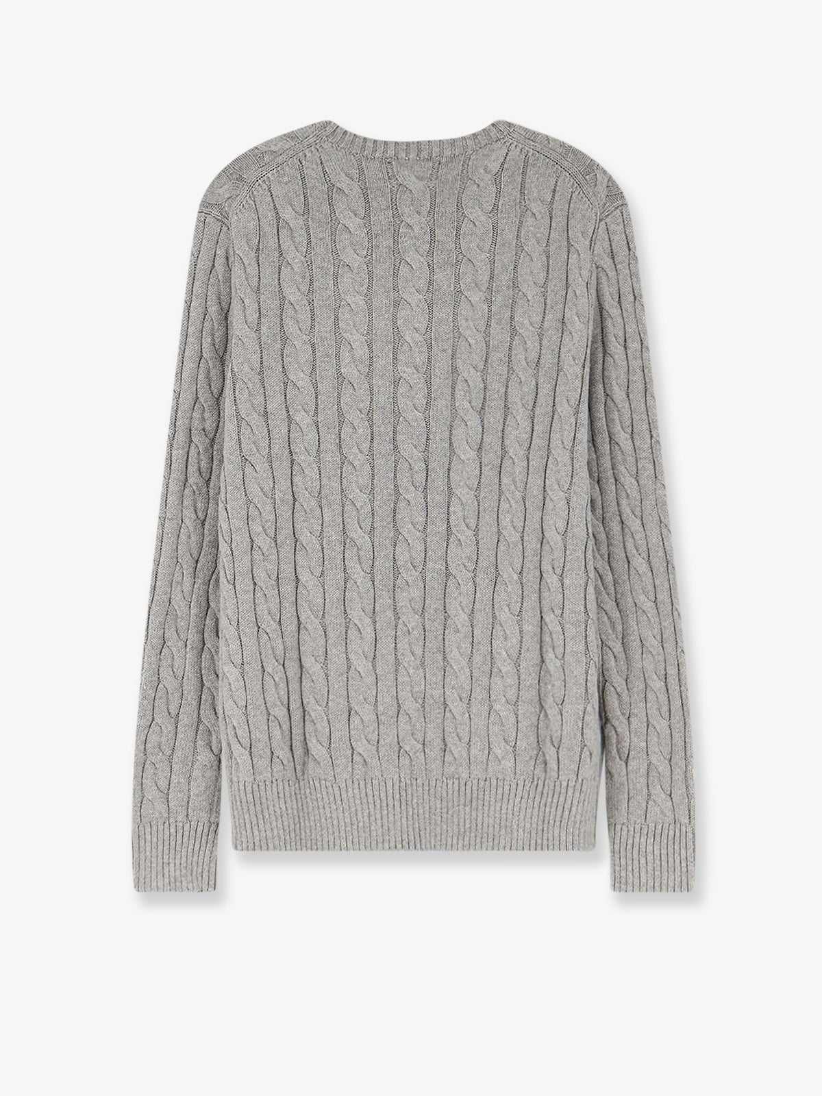 Cotton sweater with cable knit