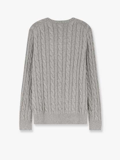 Cotton sweater with cable knit thumbnail