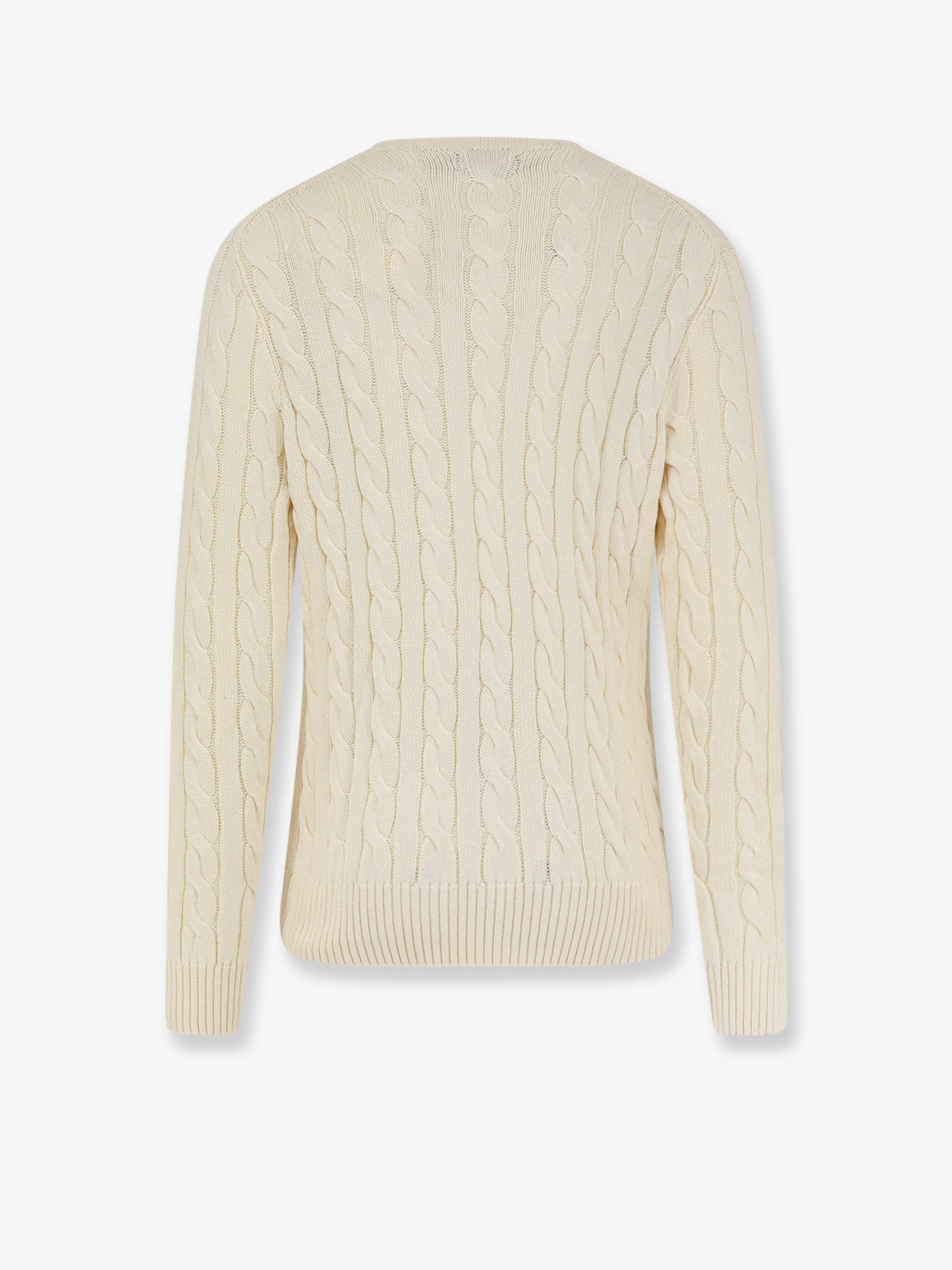 Cotton sweater with cable knit