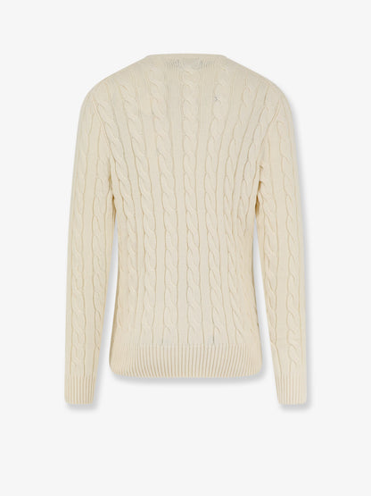 Cotton sweater with cable knit thumbnail