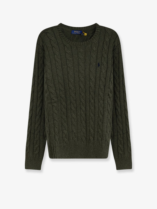 Cotton sweater with embroidered logo on the front