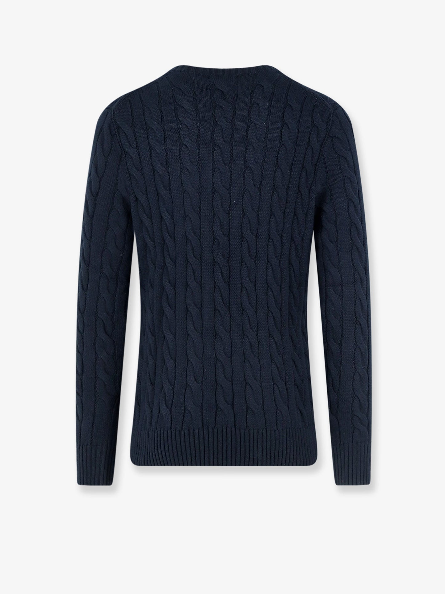 Cotton sweater with cable knit