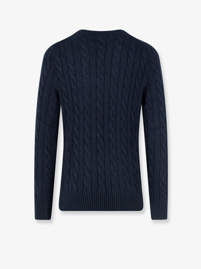 Cotton sweater with cable knit thumbnail