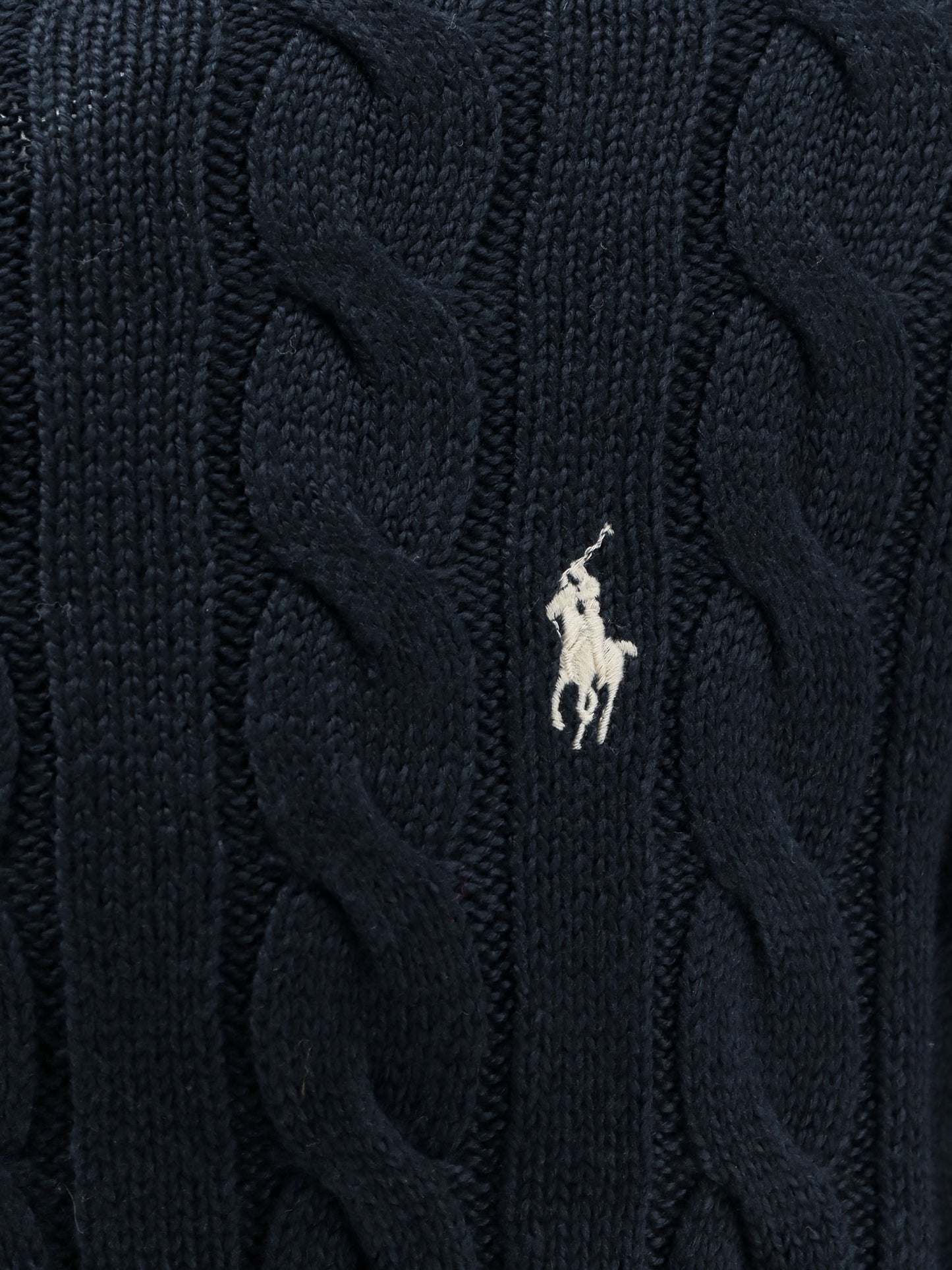 Cotton sweater with cable knit