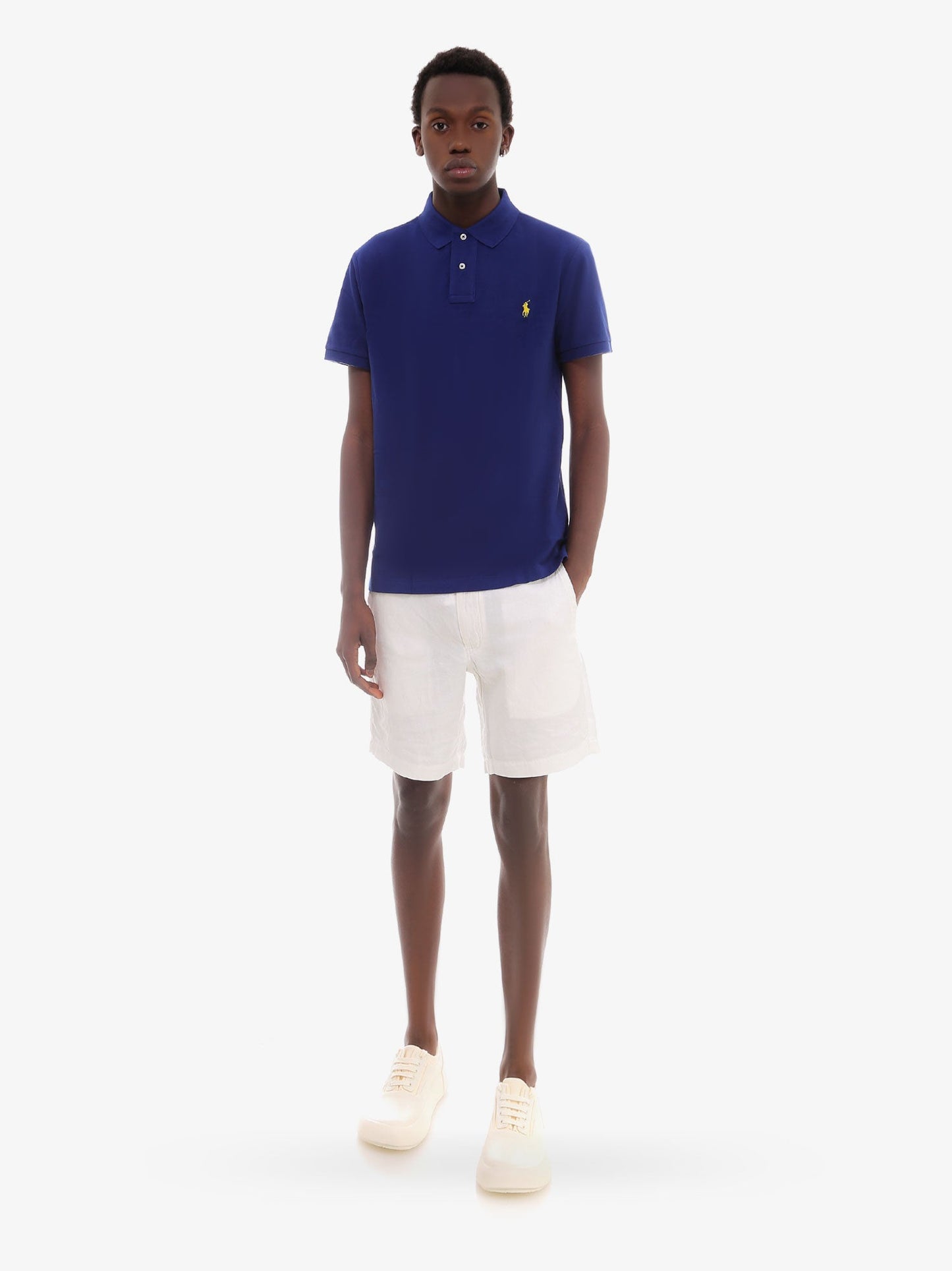 Cotton polo shirt with logo embroidery