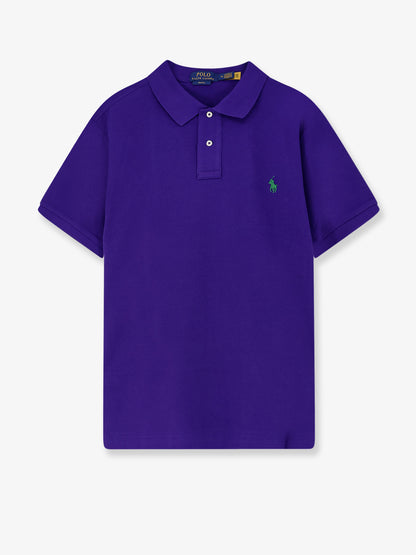 Cotton polo shirt with frontal embroidered logo thumbnail