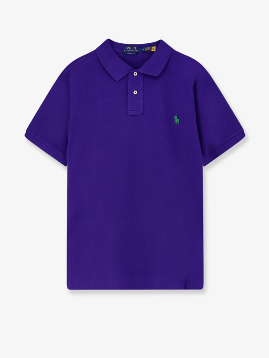 Polo in cotone con logo ricamato frontale
