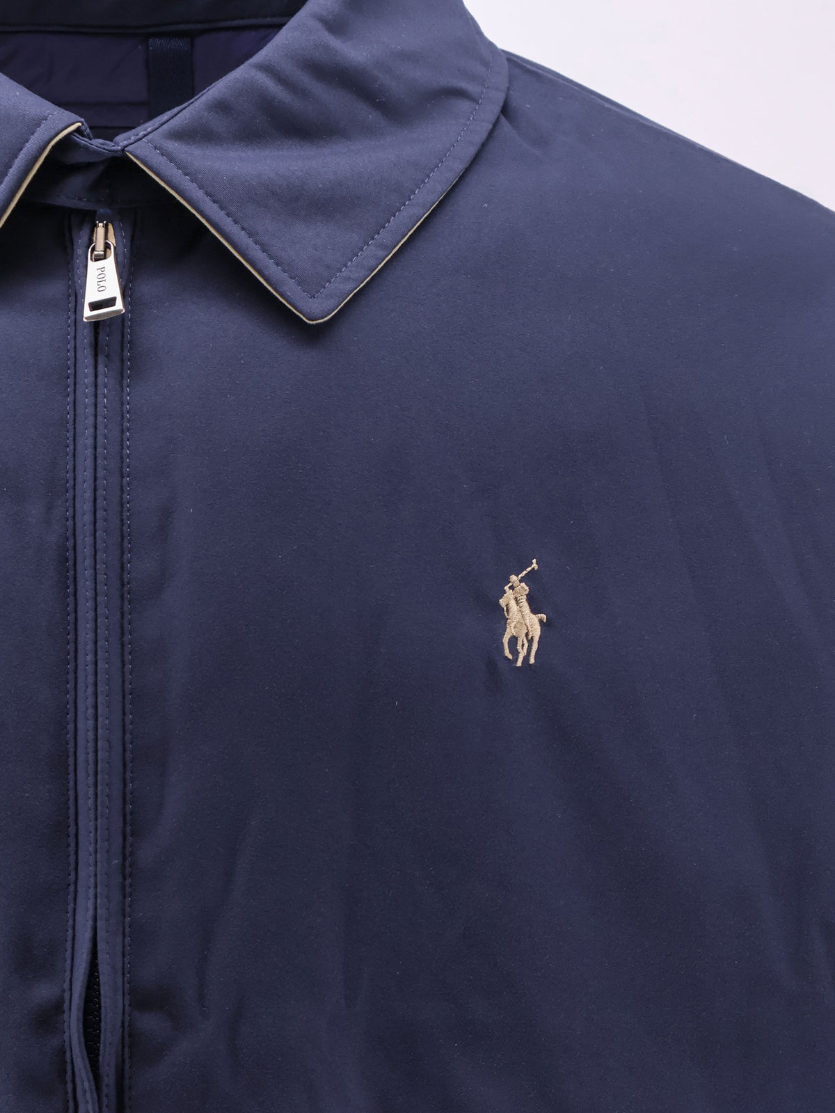 Nylon down jacket with contrasting embroidered logo