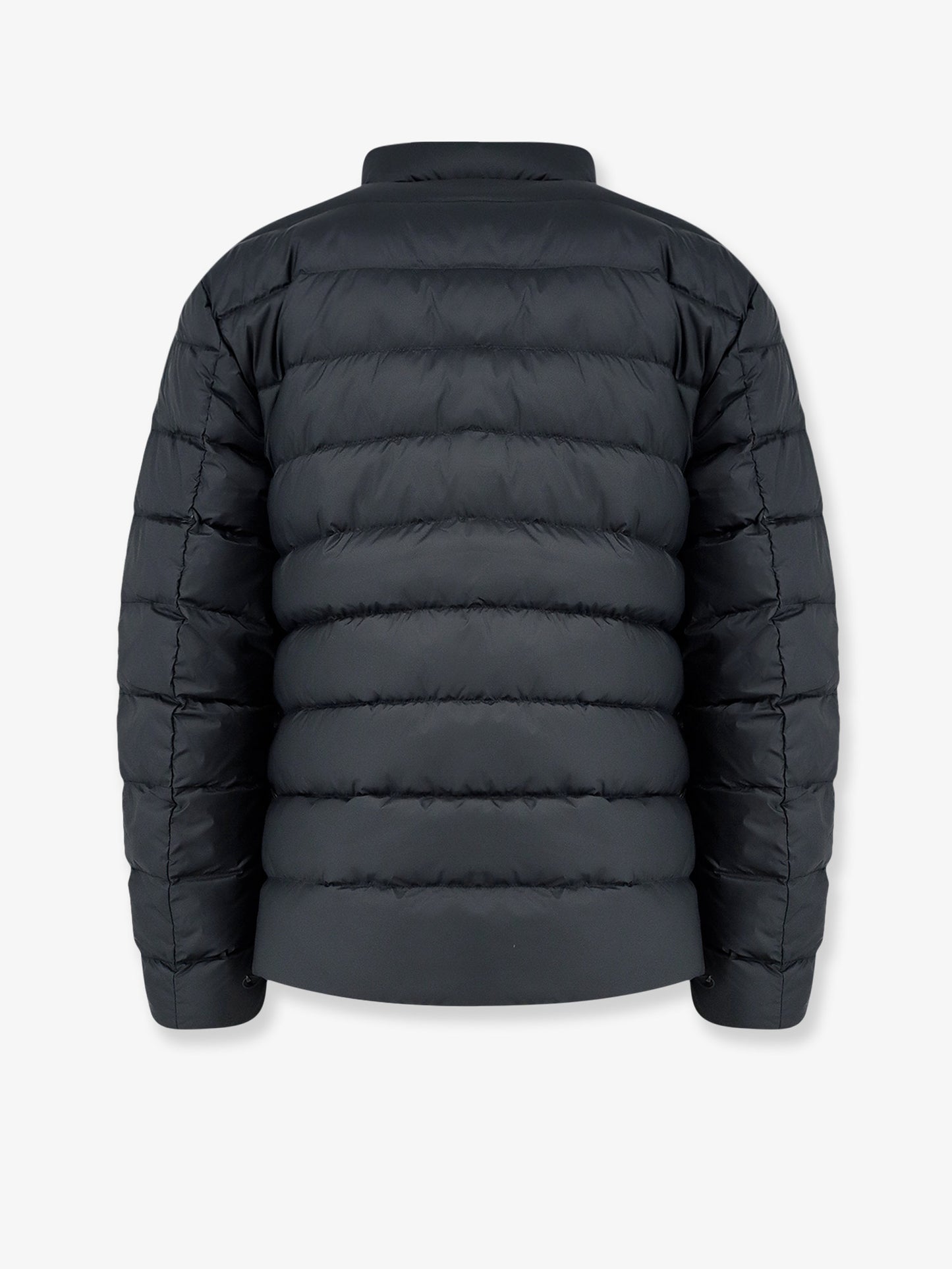 Packable recycled material down jacket