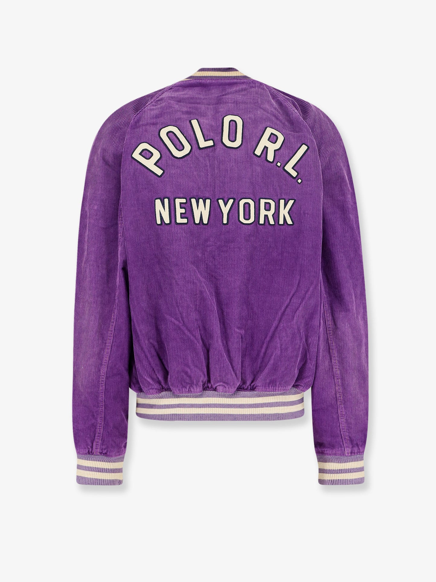 Velvet jacket with flocked logo patch