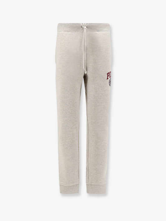 Cotton blend jogging trousers with side logo print