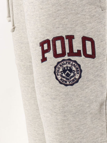 Cotton blend jogging trousers with side logo print thumbnail