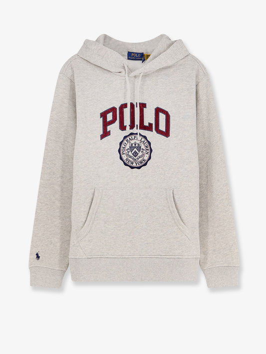 Hooded cotton blend sweatshirt