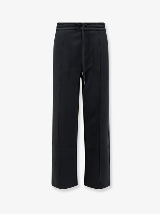 Cotton blend trousers with embroidered logo