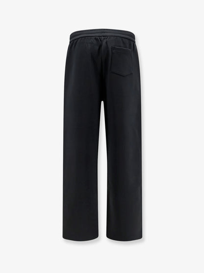 Cotton blend trousers with embroidered logo thumbnail