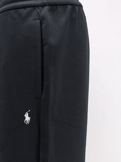 Cotton blend trousers with embroidered logo thumbnail