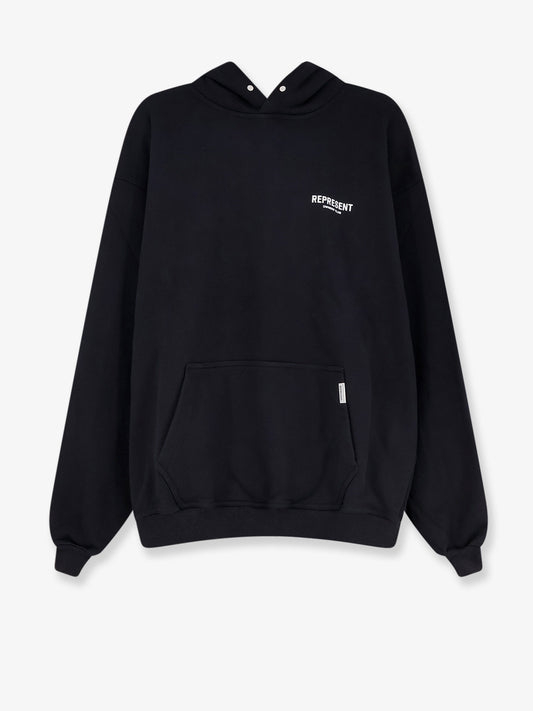 Cotton sweatshirt with printed logo on the front