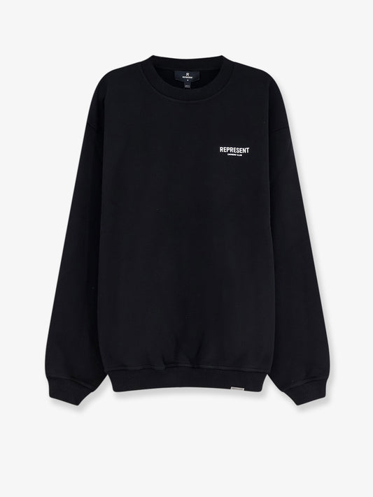 Cotton sweatshirt with printed logo on the front