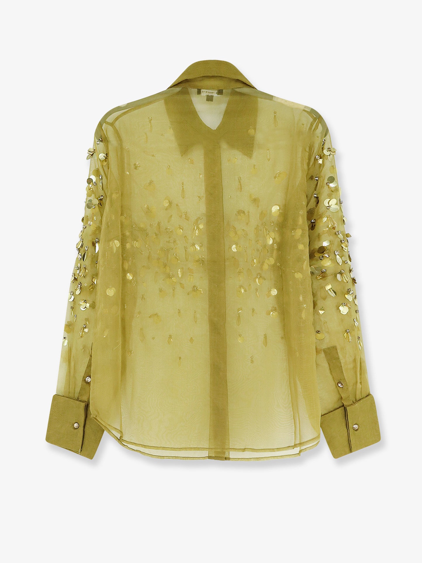 Voile shirt with sequins and rhinestones