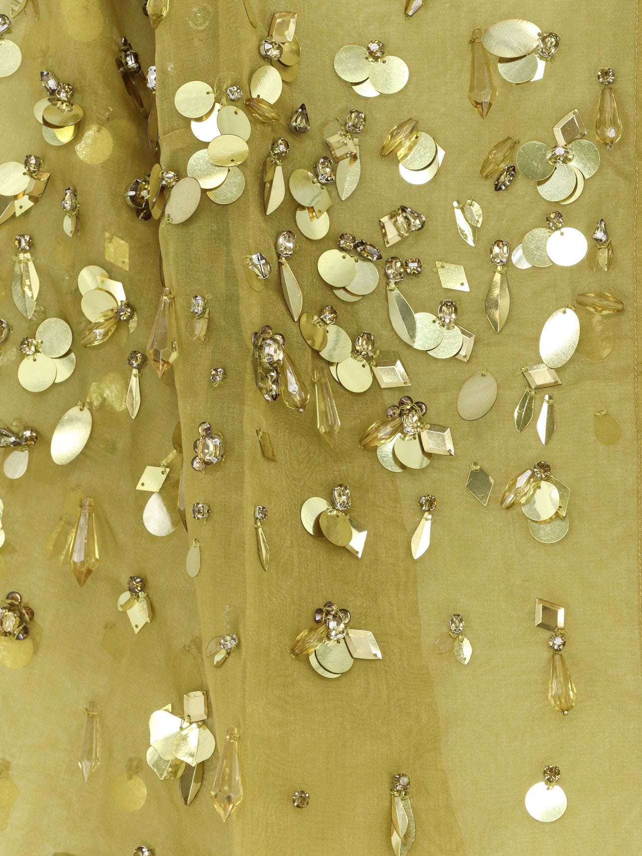 Voile shirt with sequins and rhinestones