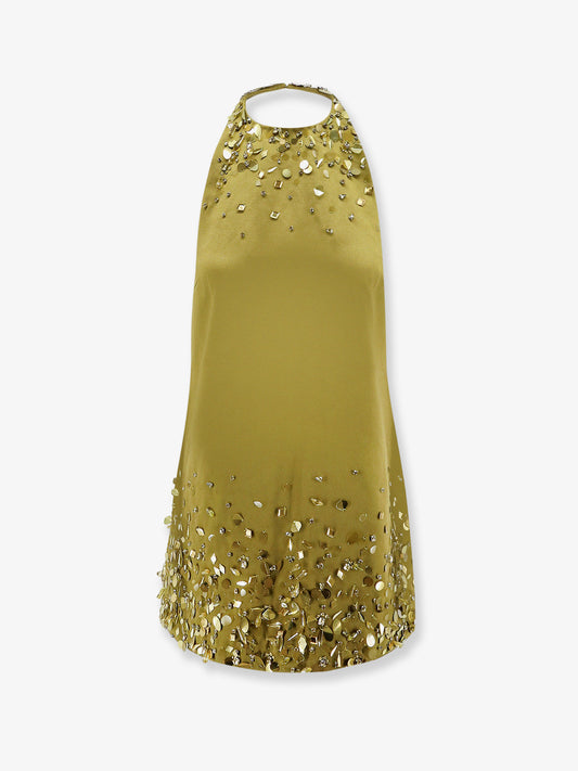 Mini dress with sequins and rhinestones