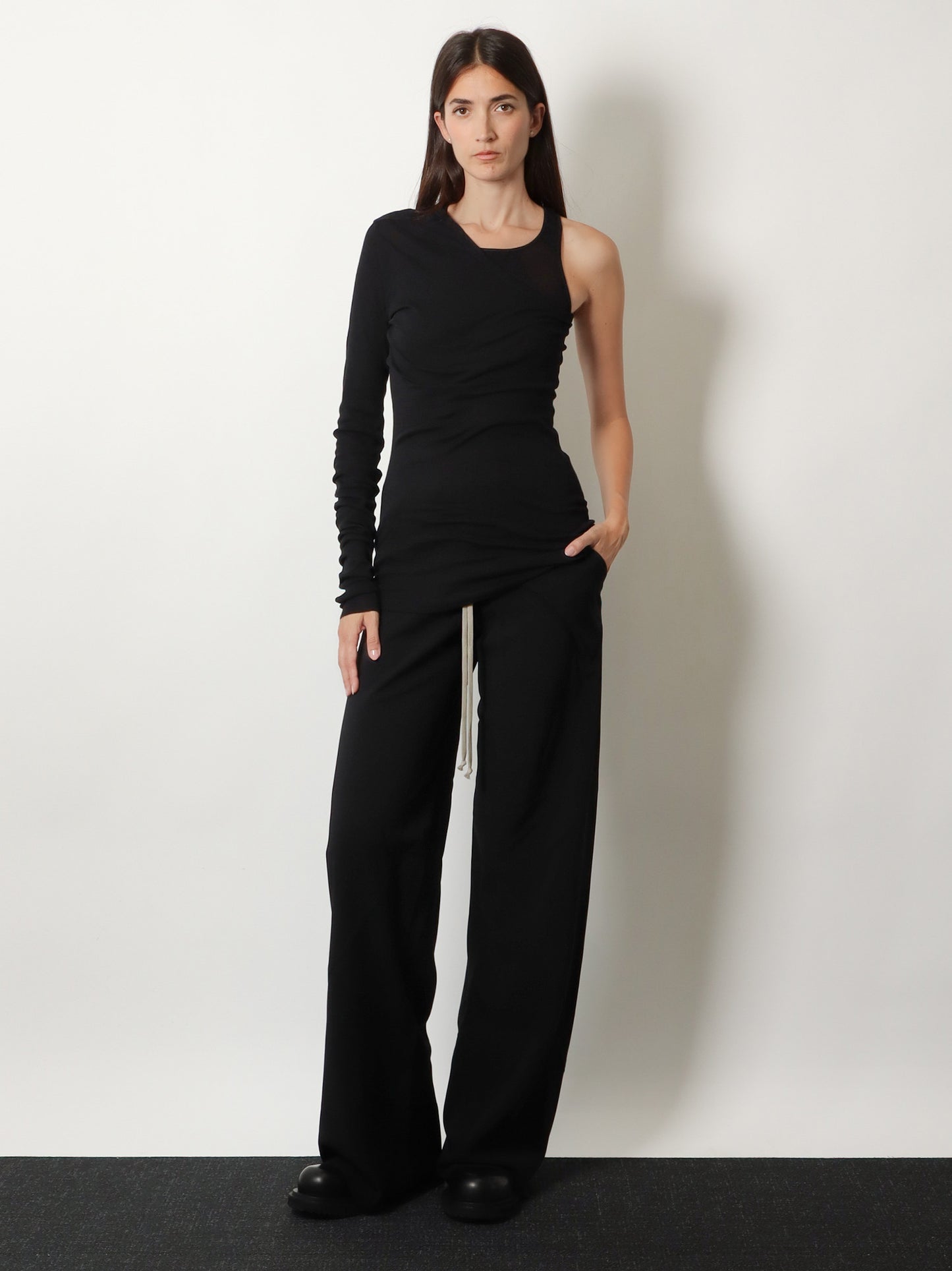 Bias viscose and silk trousers