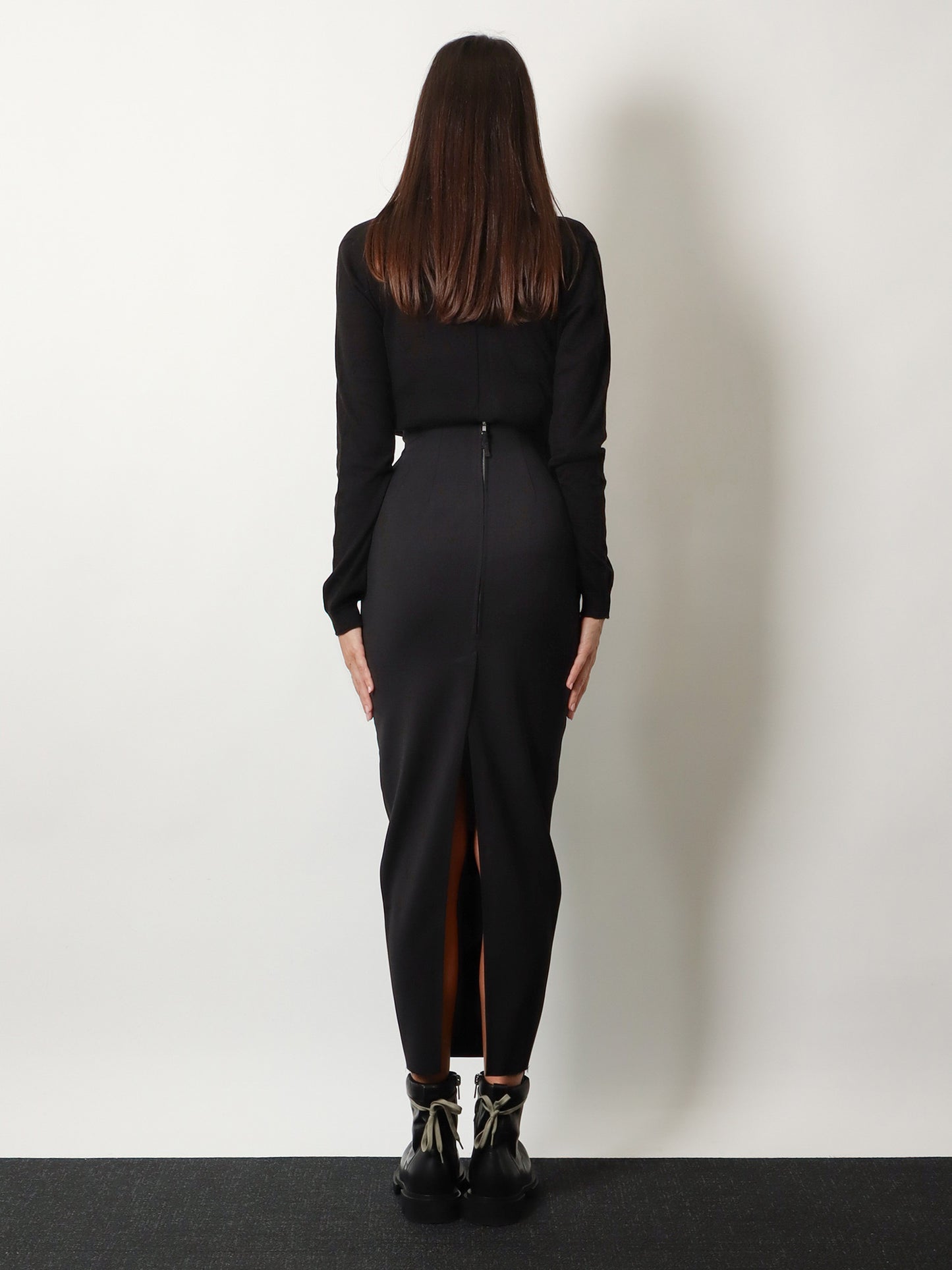 Gonna lunga Dirt Pillar in misto lana stretch