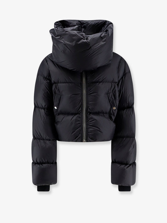 Crop-fit nylon down jacket
