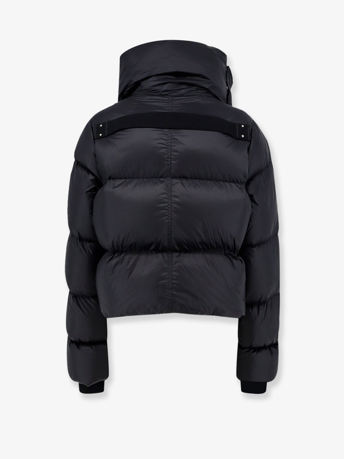 Crop-fit nylon down jacket